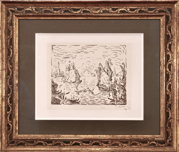 Paul SIGNAC, Venise. Bassin de Saint-Marc, 1907, dessin encre sur papier / ink drawing on paper