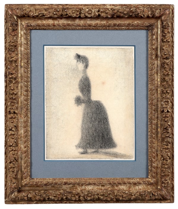 Georges Seurat dessin Promeneuse au manchon - www.presidence.fr