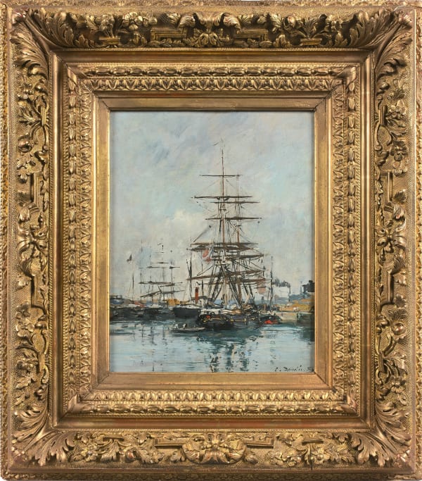 Eugène BOUDIN, Deauville. Le bassin, 1885, oil on panel/huile sur panneau