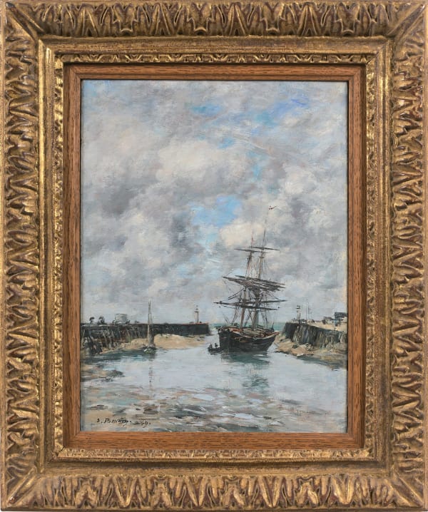 Eugène BOUDIN, Trouville. Chenal marée basse, 1889, huile sur panneau/oil on panel