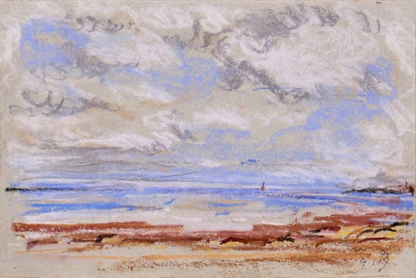 Eugène BOUDIN, Rivage, Pastel