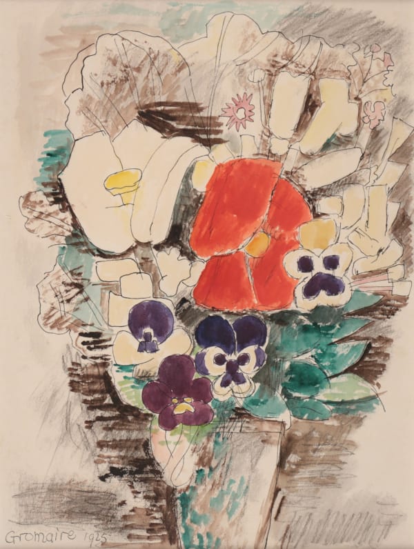 Marcel GROMAIRE, Bouquet, 1925, aquarelle/watercolor