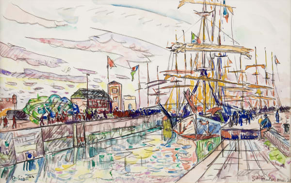 Paul Signac, Galerie de la Présidence www.presidence.fr, Saint-Malo, Aquarelle / St. Malo Watercolor Signac