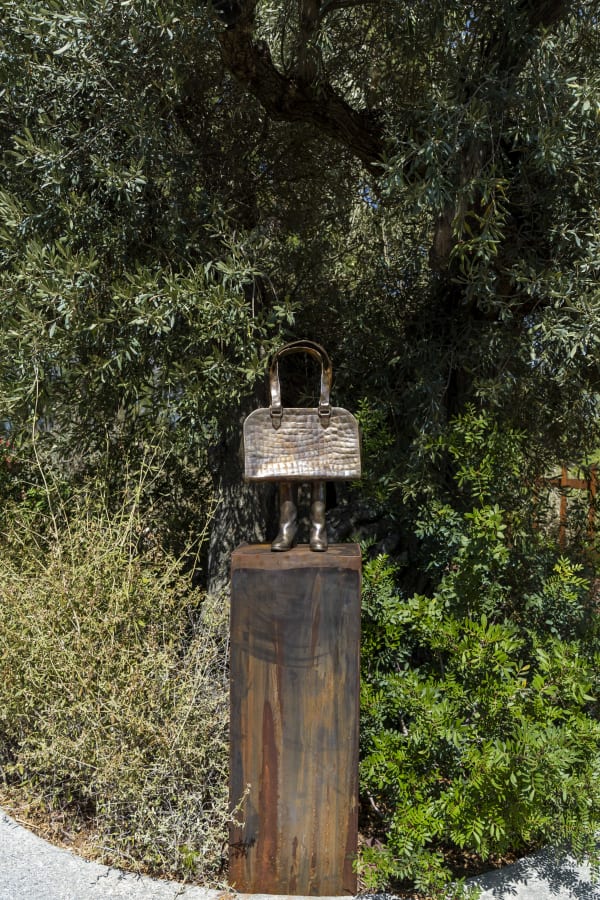 Erwin Wurm Short bag YSL (Bag Sculptures) , 2018 © Courtesy of Erwin Wurm and Thaddaeus Ropac.