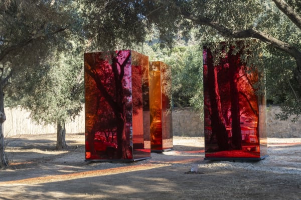 Sabine Marcelis PANORAMA, 2024 Colored Mirror, Two pieces made from 40 ft containers. © Fredrik Brauer, Courtesy of High Museum of Art, Atlanta.