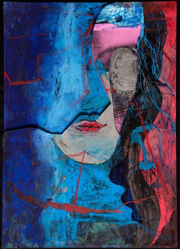 Andre Wekua Untitled, 2013 Felt pen, oil pastel, crayon, pencil, ballpoint pen, gloss paint and paper on screen print 30 x 21.5 cm