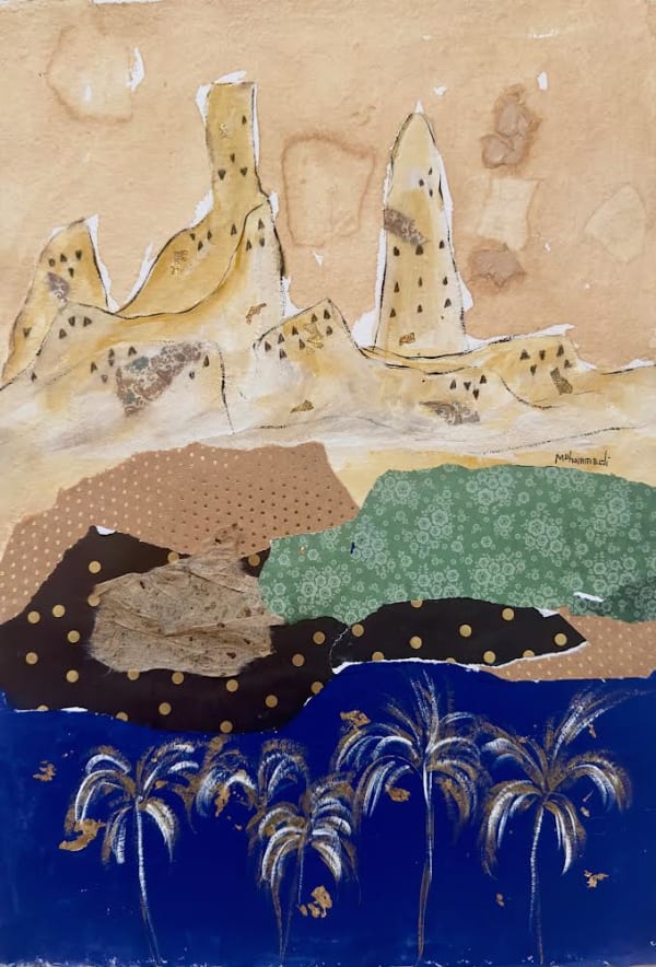 Diriyah, 2024 Ghada Almuhammadi Acrylic and Collage on Natural Cotton Paper