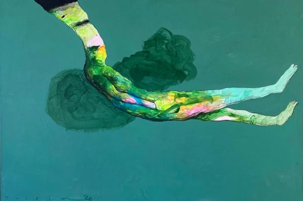 Stuck Thoughts, 2020 Jassim Aldhamin Acrylic on Canvas