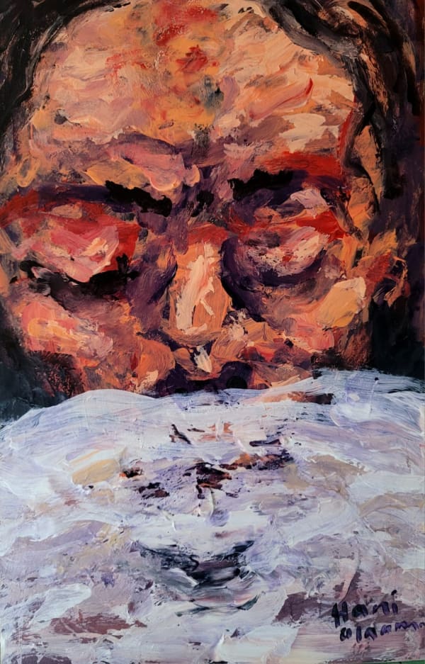 Sleep Well, Martyr, 2024 Hani Alqam Acrylic on Wood