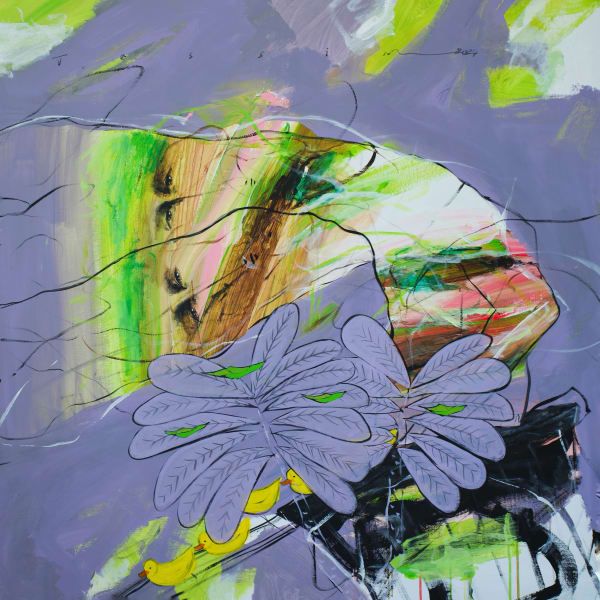 Hideout, 2024 Jassim Aldhamin Acrylic on Linen