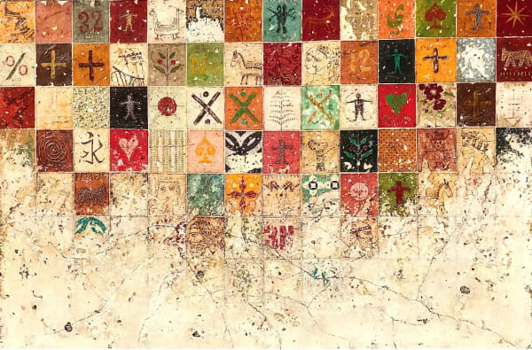 Diversification, 2022 George Baylouni Acrylic and Collage on Fabric