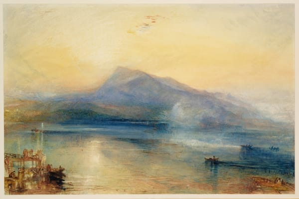 Joseph Mallord William Turner, R.A., The Lake of Lucerne showing the Rigi at sunrise