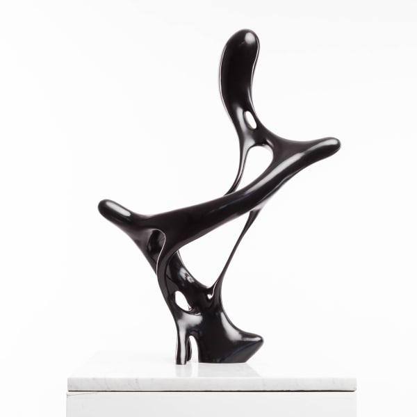 A bronze sculpture on a marble base by Driaan Claassen from Reticence Studio