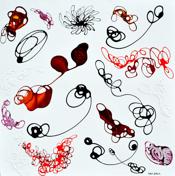 An abstract painting by Tay Dall
