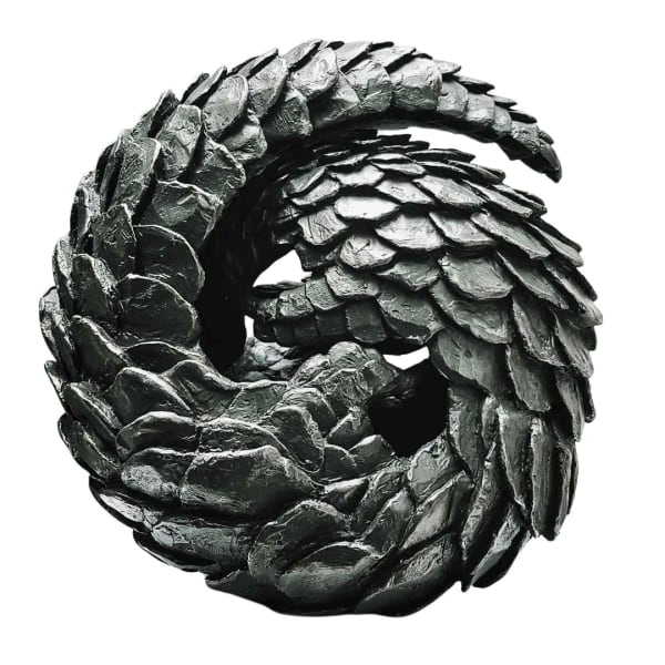 A bronze pangolin sculpture by Steven John Wilkins
