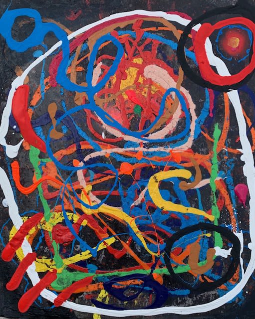 A mixed media on canvas painting by Quim Ventura