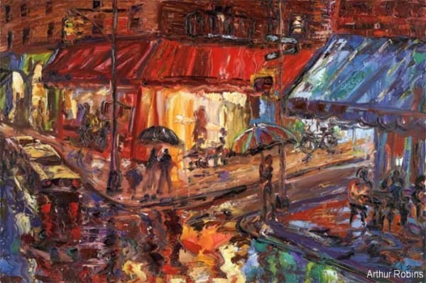 Arthur Robins, Third and MacDougal in the Rain, 1996