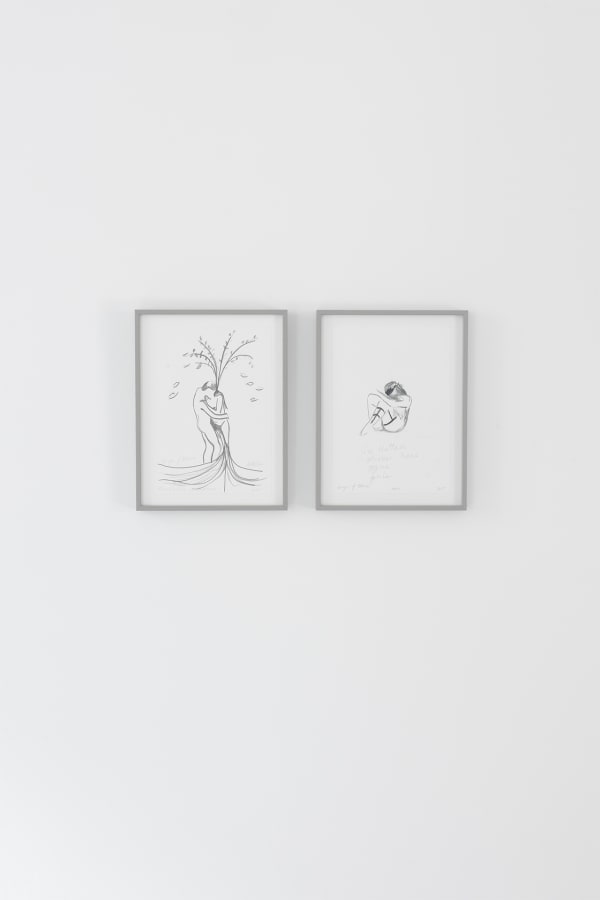 Installation view of Augusta Atla’s 2025 Wings of Desire exhibition at Alice Folker Gallery, showing multiple artworks displayed on gallery walls.