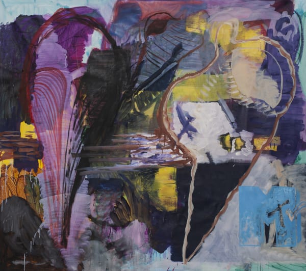 “Fortune Faded” (2025), oil on canvas by Asger Harbou Gjerdevik, exhibited in In Motion at Alice Folker Gallery.