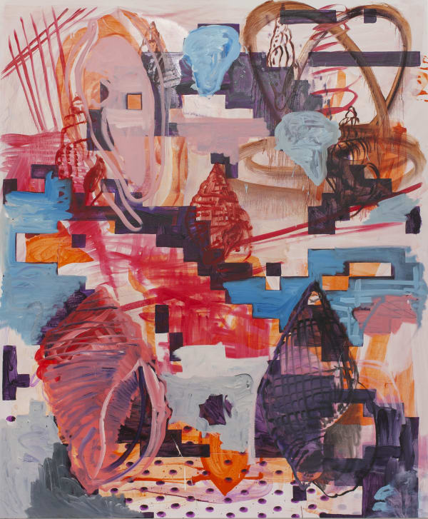 “Fransk Sommer” (2025), oil on canvas by Asger Harbou Gjerdevik, exhibited in In Motion at Alice Folker Gallery.