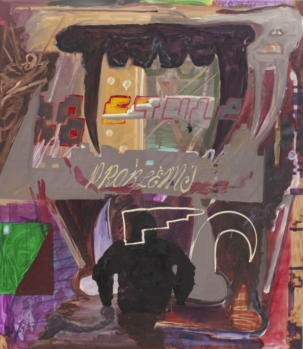 “Sign O The Times” (2025), oil on canvas by Asger Harbou Gjerdevik, from In Motion at Alice Folker Gallery.