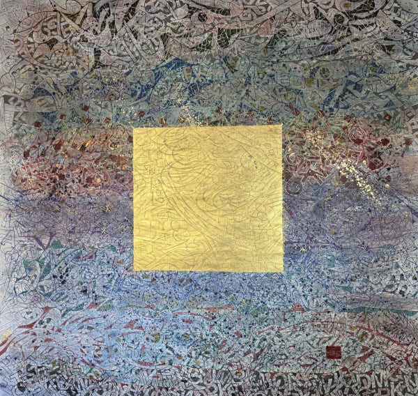 Glory 2025 78 X 78 Gold Silver Leaf Acrylic And Japanese Ink On Canvas 25 000