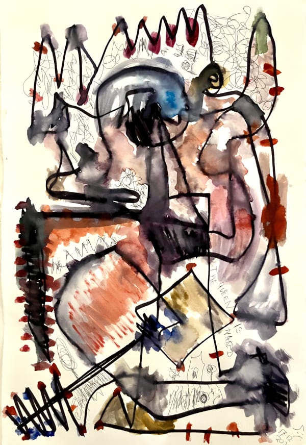 Gigi Rigamonti "The Queen is Naked", 2025, watercolours, Unique edition