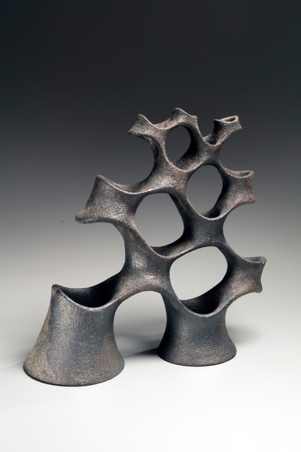 Kurokawa Tōru (b. 1984) Savage Math &alpha; 2016 Unglazed stoneware 16 1/2 x 15 1/2 x 4 1/2 in. SOLD