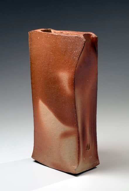 Isezaki Jun (b. 1936) Large rectangular bizen vessel with extended, pinched upper edges 2000 Stoneware 17 x 8 x 3 1/2 in. Inv# 10071 SOLD