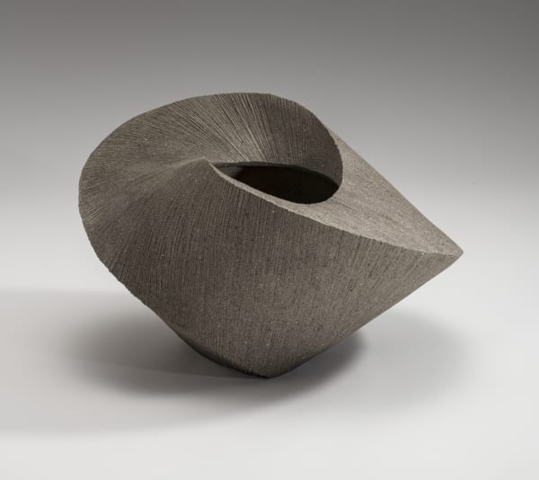 Hoshino Kayoko (b. 1949) , Helvetica, Arial, sans-serif\">Cut Out - Circle 17-3 , Helvetica, Arial, sans-serif\">2017 Stoneware with ash glaze 11 1/4 x 18 1/2 x 16 1/2 inches Inv# 10635 SOLD