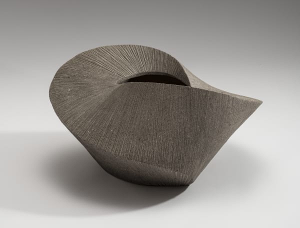 Hoshino Kayoko (b. 1949) Cut Out - Circle 17-4 2017 Stoneware with ash glaze 9 1/2 x 18 3/4 x 17 1/2 inches Inv# 10636 SOLD