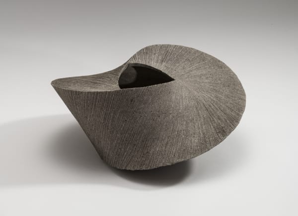 Hoshino Kayoko (b. 1949) Cut Out - Circle 17-9 2017 Stoneware with ash glaze 7 x 15 1/2 x 13 1/4 inches Inv# 10639 SOLD