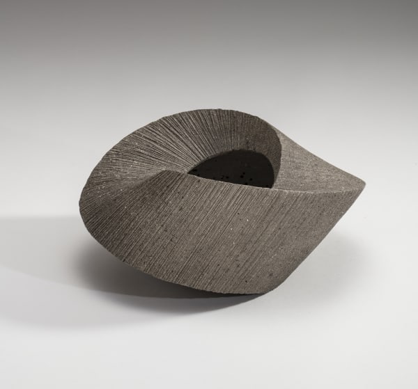Hoshino Kayoko (b. 1949) Cut Out - Circle 17-10 2017 Stoneware with ash glaze 5 1/2 x 12 5/8 x 10 1/4 inches Inv# 10640 SOLD