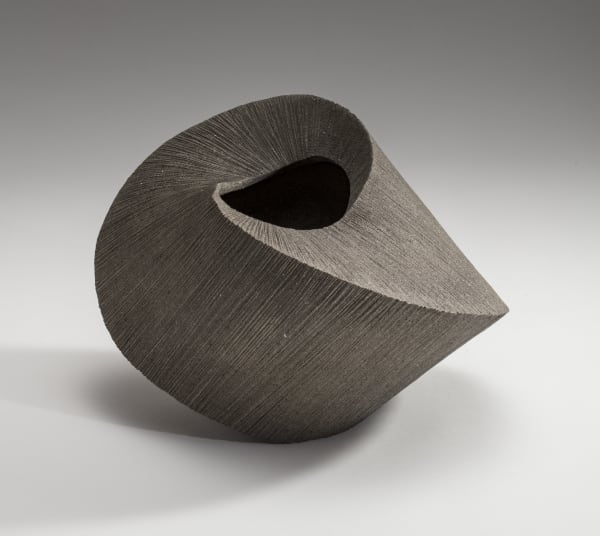 Hoshino Kayoko (b. 1949) Cut Out - Circle 17-8 2017 Stoneware with ash glaze 11 1/8 x 17 x 12 5/8 inches Inv# 10641 SOLD