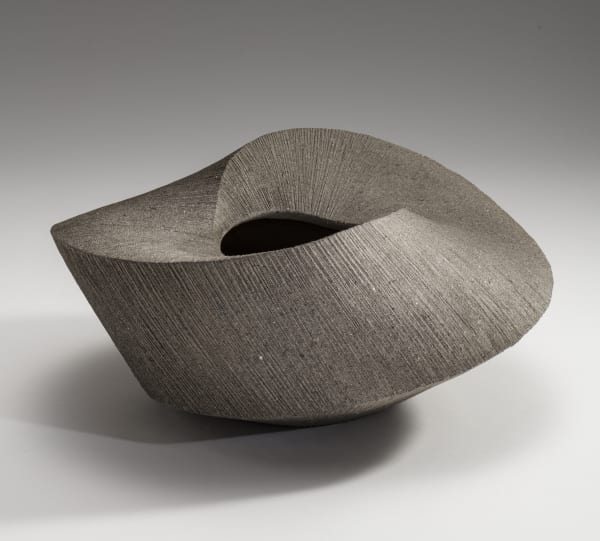 Hoshino Kayoko (b. 1949) Cut Out - Circle 17-7 2017 Stoneware with ash glaze 8 1/4 x 18 1/8 x 17 1/8 inches Inv# 10642 SOLD