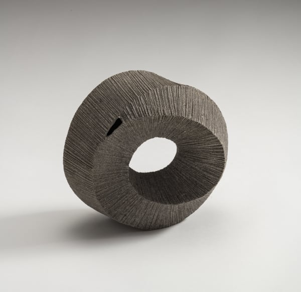 Hoshino Kayoko (b. 1949) Cut Out - Ring for Flowers 17- 20 2017 Stoneware with ash glaze 7 3/4 x 8 1/4 x 3 1/2 inches Inv# 10646 SOLD