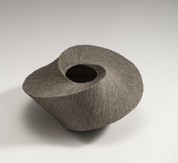 Hoshino Kayoko (b. 1949) Cut Out - Circle 17-8 Stoneware with ash glaze 4 3/8 x 9 1/8 x 9 1/8 inches Inv# 10647 SOLD