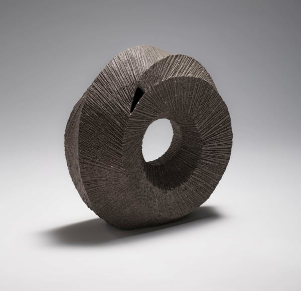 Hoshino Kayoko (b. 1949) Cut Out Ring For Flowers 18-21 2018 Stoneware with ash glaze 9 x 9 3/4 x 4 inches Inv# 10672 SOLD