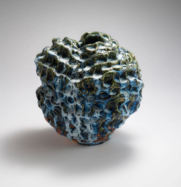 Hoshino Satoru (b. 1945) Spring Snow 18-1 2018 Glazed stoneware 11 7/8 x 12 5/8 x 11 7/8 inches Inv# 10668 SOLD