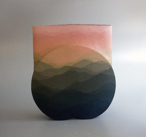 Miyashita Zenji (1939-2012) Enshin 1991 Glazed stoneware 21 x 18 x 3 1/4 inches SOLD