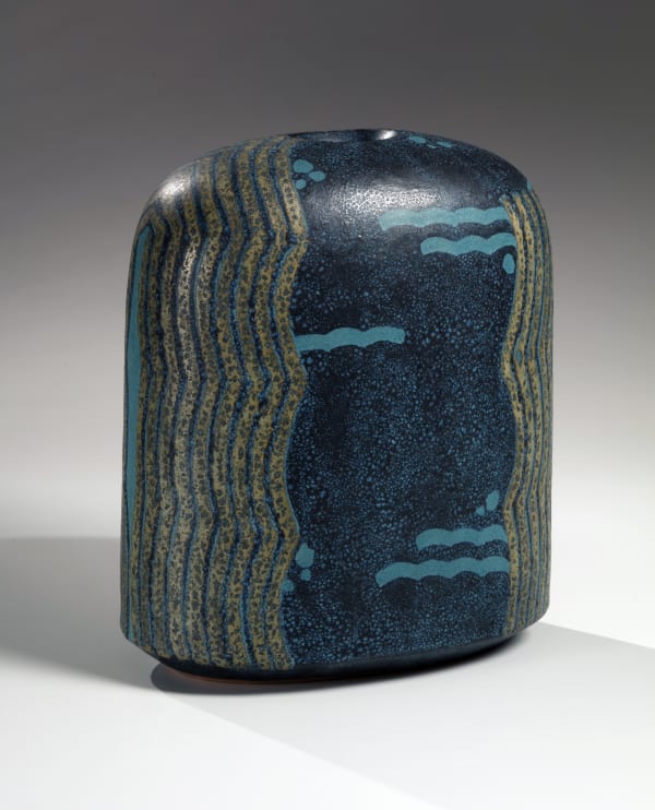 Morino Hiroaki Taimei (b. 1934) Vessel with wave pattern ca. 1990 Glazed stoneware 12 x 10 x 6 inches Inv# 10730 SOLD