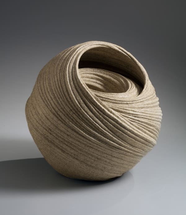 Sakiyama Takayuki (b. 1958) Chōtō; "Listening to the Waves" 2018 Stoneware with sand glaze 16 1/2 x 16 x 16 1/2 inches Inv# 10883 SOLD
