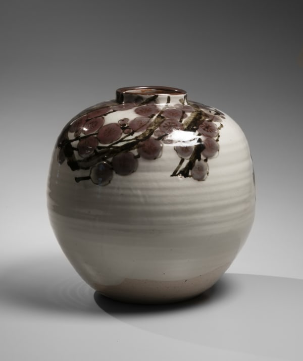 Tamura Kōichi (1918-1987) Iron and copper-glazed, plum blossom patterned, large vessel ca. 1983 Glazed stoneware 13 1/4 x 13 1/2 inches Inv# 11016 SOLD