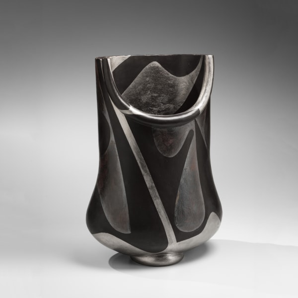 Yanagihara Mutsuo (b. 1934) Silver oribe sculpted vessel 1997-98 Glazed stoneware 19 7/8 x 12 3/4 x 8 1/2 inches Inv# 10846 SOLD
