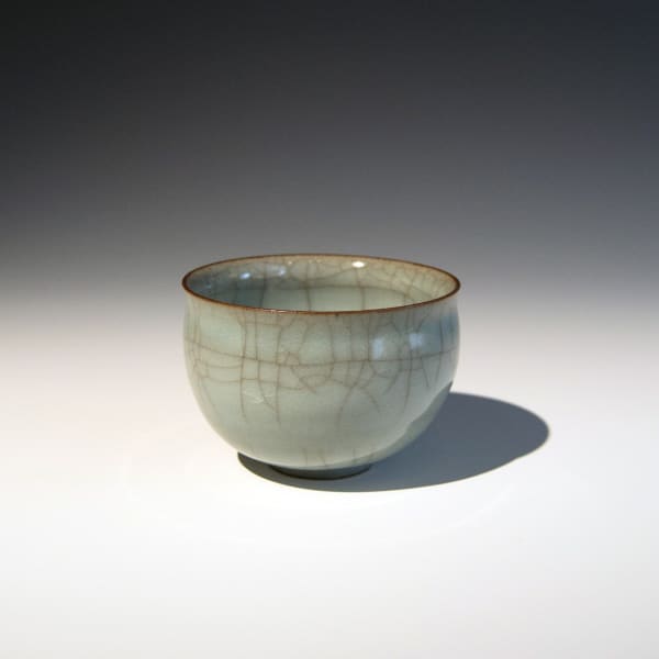 Miura Koheiji (1933-2006) Craquelure celadon-glazed sake cup ca. 1993 Porcelaneous stoneware with celadon glaze 2 1/8 x 3 inches SOLD