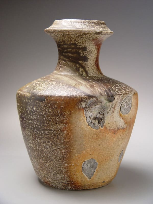 SHIMAOKA TATSUZO Vase with lightly visible impressed-rope pattern design and tapered neck ca. 1987 Stoneware 13 x 9 3/4 x 9 3/4 inches Inv# 5141