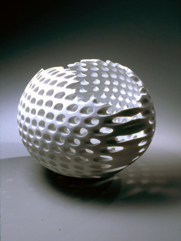 SAKURAI YASUKO Spherical sculpture 2007 Porcelain 13 3/4 x 19 inches Inv# 5127