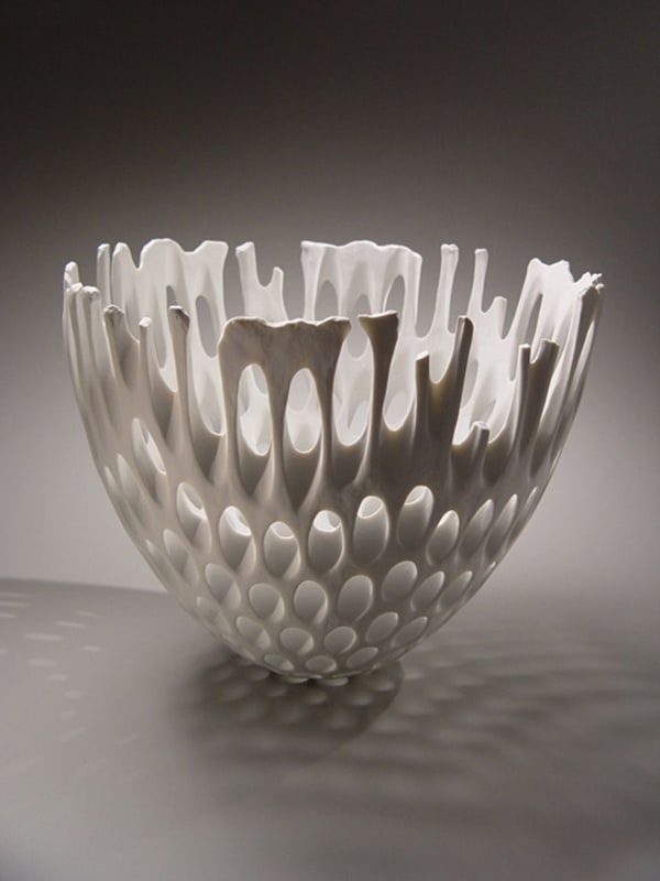 SAKURAI YASUKO Sculpture in the form of a blooming flower 2007 Porcelain 17 3/4 x 15 inches Inv# 5128