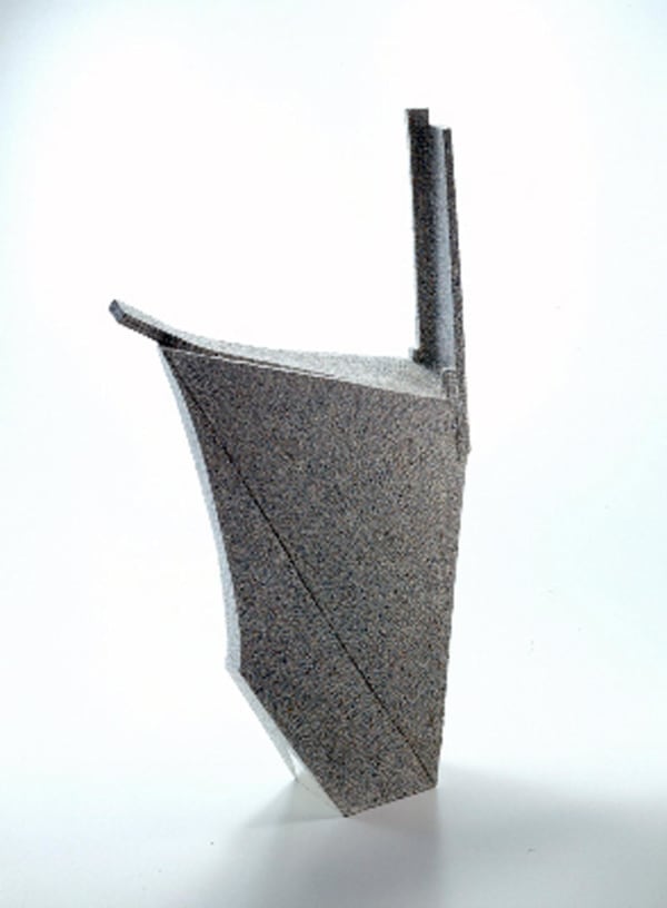 Large sculpture in the form of a bird with colored clay inlays (#7) 2007 Stoneware 29 x 20 1/8 x 5\" Inv#5435