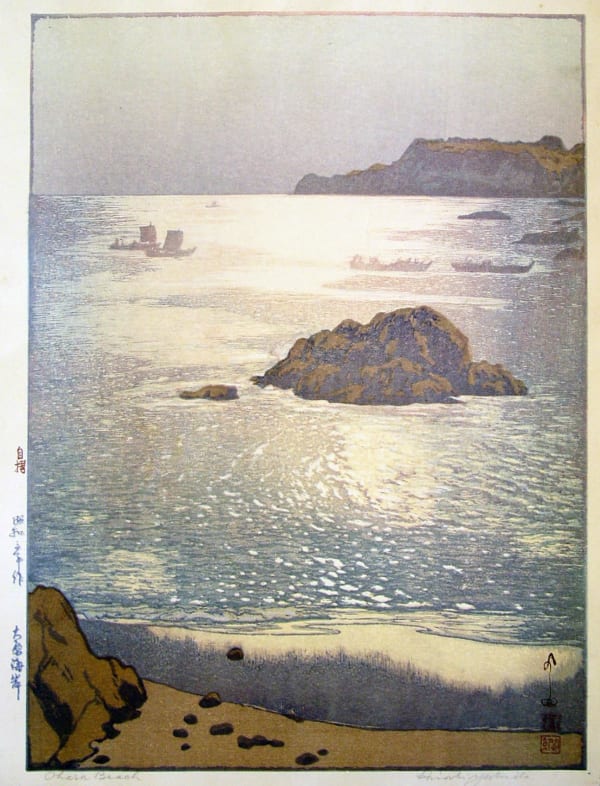 Yoshida Hiroshi (1876 - 1950) Ôhara Beach 1928 21 3/4 x 16 1/4 inches Inv#5504